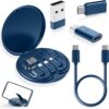 All in one 60W USB Fast Charging Travel Data Cable All in one 60W USB Fast Charging Travel Data Cable Set Multifunctional Conversion Head Portable Multi-Type Charging Connector USB TypeC Adapter Sim Storage with Sim Eject Pin and mobile stand