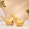 Amazon Basics Ceramic Golden Blessing Birds Figurine for Home Decor Amazon Basics Ceramic Golden Blessing Birds Figurine for Home Decor | Living Room, Bedroom, Office Desk, Cabinets (Pack of 2, Golden)