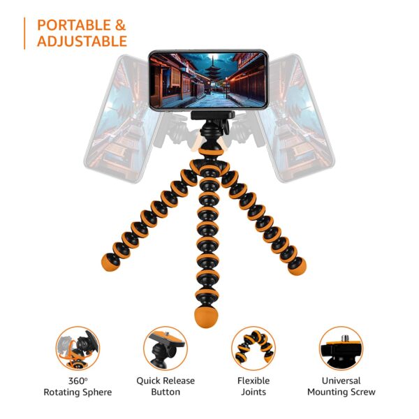 Amazon-Basics-Gorilla-TripodMini-33-cm-13-Inch-Tripod-for-Mobile-Phone-with-Phone-Mount-Remote-Flexible-Gorilla-Stand-for-DSLR-Action-Cameras.jpg Amazon Basics Gorilla Tripod/Mini 33 cm (13 Inch) Tripod for Mobile Phone with Phone Mount & Remote, Flexible Gorilla Stand for DSLR & Action Cameras