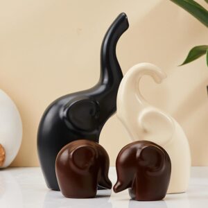 Amazon Basics Home Decor Elephant Family Matte Finish Ceramic Fantasy Amazon Basics Home Decor Elephant Family Matte Finish Ceramic Fantasy Figures(Set of 4 Pieces,Multicolor)