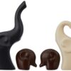 Amazon Basics Home Decor Elephant Family Matte Finish Ceramic Fantasy Figures(Set of 4 Pieces,Multicolor)