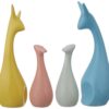 Amazon Basics Home Decor Happy Deer Family Action Statue Piano Finish Ceramic Figures(Set of 4,Multicolor)