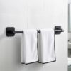 Amazon Basics Self Adhesive Towel Holder in Bathroom No Drill Amazon Basics Self Adhesive Towel Holder in Bathroom No Drill – 24 Inch Rust Resistant Aluminum Towel Hanger for Wall, Strong Towel Hanger for Wash Basin & Towel Rod for Washroom Black Pack of 1