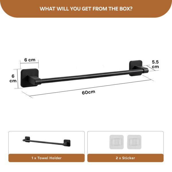 Amazon-Basics-Self-Adhesive-Towel-Holder-in-Bathroom-No-Drill-–-24-Inch-Rust-Resistant-Aluminum-Towel-Hanger-for-Wall-Strong-Towel-Hanger-for-Wash-Basin-Towel-Rod-for-Washroom-Black-Pack-of-1.jpg Amazon Basics Self Adhesive Towel Holder in Bathroom No Drill – 24 Inch Rust Resistant Aluminum Towel Hanger for Wall, Strong Towel Hanger for Wash Basin & Towel Rod for Washroom Black Pack of 1
