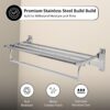 Amazon Basics Steel Folding Towel Rack for Bathroom/Towel Stand/Hanger/Bathroom Accessories (24 Inch - Chrome)