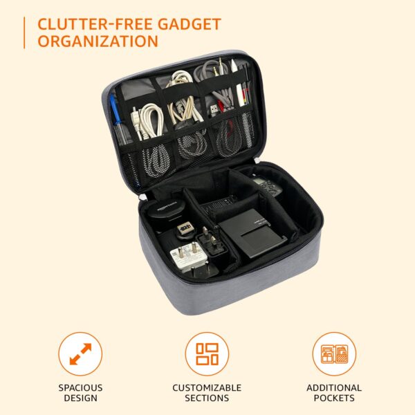 Amazon-Basics-Travel-Organiser-for-Electronic-Accessories-Flexible-Padded-Dividers-Waterproof-Foam-Padding-for-Cables-Chargers-Hard-Disk-Power-Bank-Grey.jpg Amazon Basics Travel Organiser for Electronic Accessories, Flexible Padded Dividers, Waterproof, Foam Padding, for Cables, Chargers, Hard Disk, Power Bank (Grey)