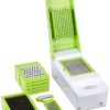 Amazon Brand - Solimo 11-in-1 Stainless Steel Multipurpose Vegetable and Fruit Chopper, Green