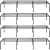 Amazon Brand - Solimo Anti-Rust Metal Plant Stand | Set of 4 | Rectangular | 120Kg Load Capacity | Galvanized Metal Planter/ Pot Stand with 7 Layer Coating | for Living Room/Outdoor/ Balcony | Black