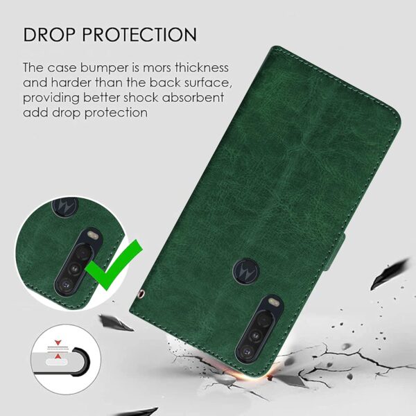 Amazon-Brand-Solimo-Flip-Leather-Mobile-Cover-Soft-Flexible-Kickstand-Back-case-Compatible-for-Motorola-One-Action-Green.jpg Amazon Brand - Solimo Flip Leather Mobile Cover (Soft, Flexible & Kickstand Back case) Compatible for Motorola One Action (Green)