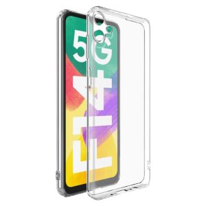 Amazon Brand- Solimo Mobile Cover for Samsung Galaxy F14 5G (Soft & Shockproof Back Case with inbuilt Cushioned Edges), Transparent
