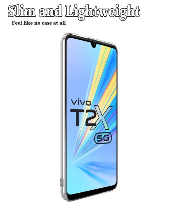 Amazon Brand- Solimo Mobile Cover for Vivo T2x 5G / Y16 4G / Y56 5G (Soft & Shockproof Back Case with inbuilt Cushioned Edges), Transparent