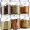 Amazon Brand - Solimo Plastic Storage Jar & Containers Set Amazon Brand - Solimo Plastic Storage Jar & Containers Set With Spoon | Air Tight & BPA Free | Kitchen Container Set | Multipurpose Jar | 500 ML Set 6 (Transparent)
