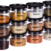 Amazon Brand - Solimo Plastic Storage Jar and Container Set Amazon Brand - Solimo Plastic Storage Jar and Container Set I Air Tight & BPA Free Containers for Kitchen Storage Set I Grocery Kitchen Container Set I Multipurpose Jar, 500 Ml Each, Set 12, Black