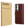 Amazon Brand - Solimo Shock Proof Flip Cover Back Case Cover for Samsung Galaxy A16 5G (Flexible | Leather Finish | Card Pockets Wallet & Stand | Chestnut Brown)