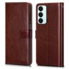 Amazon Brand - Solimo Shock Proof Flip Cover Back Case Cover for Samsung Galaxy A16 5G (Flexible | Leather Finish | Card Pockets Wallet & Stand | Chestnut Brown)