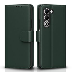Amazon basics Flip Cover for Oppo A5 5G Leather Finish Amazon basics Flip Cover for Oppo A5 5G Leather Finish | Wallet Stand and Shock Proof | Inside TPU with Card Pockets | Complete Protection Flip Case (Green)