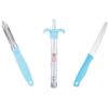Anjali 3-Piece Kitchen Tool Set – 1 Knife, 1 Peeler, 1 Lighter – Ideal for Cooking, Food Prep, and Daily Uses in Home and Kitchen- Blue