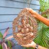 Apka Mart The Online Shop Lord Ganesh Oval Plate Metal Wall Hanging -16 Inch - for Home Décor, Brown