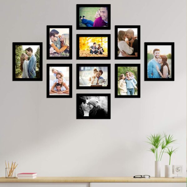 Art Street Photo Frame For Wall Set of 10, Black Art Street Photo Frame For Wall Set of 10, Black Picture Frames For Bedroom, Livingroom, Home and Office Wall Decoration (Size -6x8,5x7 Inch)