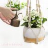 Aster Macrame Plant Hangers, Unique Designs,Handmade Cotton Rope Hanging Planters Flower Pots Holder Stand, for Indoor Outdoor Boho (POTS NOT Included) (White Set of 2)
