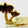 Awesome Assam Handicrafts Collection- Self-Standing Solid Wood & Bamboo Showpiece/Decor Item- Village Hut, 21cm H x 18cm W x 6cm D (Maroon, Yellow & Other)