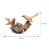 BAGUS Handcrafted Wooden Birds on Nest Sculpture, Traditional Home Decor, Natural Wood Finish, 20X9X9 cm