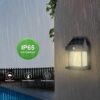 BALJI Solar Induction Wall LAMP for Courtyard | Garden | BALJI Solar Induction Wall LAMP for Courtyard | Garden | Balcony | Terrace | Outdoor | Home (600 LUMENS , 1800 MAH , Solar Automatic Charging , 3 Modes ) Pack of 1 (Black)