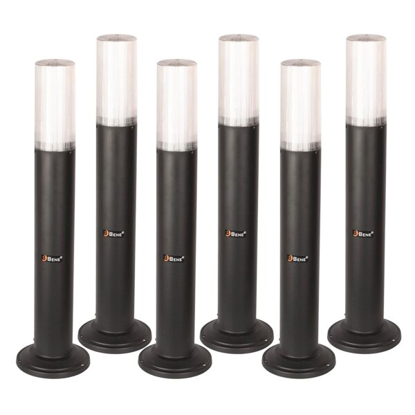 BENE SS Benjamin Bollard Garden Lights for Home & Garden BENE SS Benjamin Bollard Garden Lights for Home & Garden Decoration 60CM Clear, Lamps for Outdoor Weatherproof, Grey Garden & Path Lights (Pack of 6)