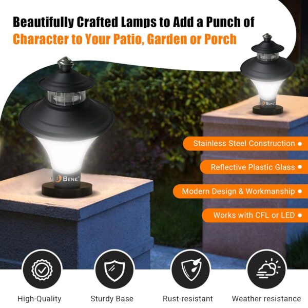 BENE ® Garden Nice Light (Black, 16 cm) - Pack of 6 Pcs.