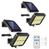 BIYALI Outdoor Solar Wall Lights with Remote Control, Waterproof Motion BIYALI Outdoor Solar Wall Lights with Remote Control, Waterproof Motion Sensor Security Light, 3 Lighting Mode LED Solar Flood Lights with 16.4ft Cable for Garden, Yard, Garage (2, Solar Light)
