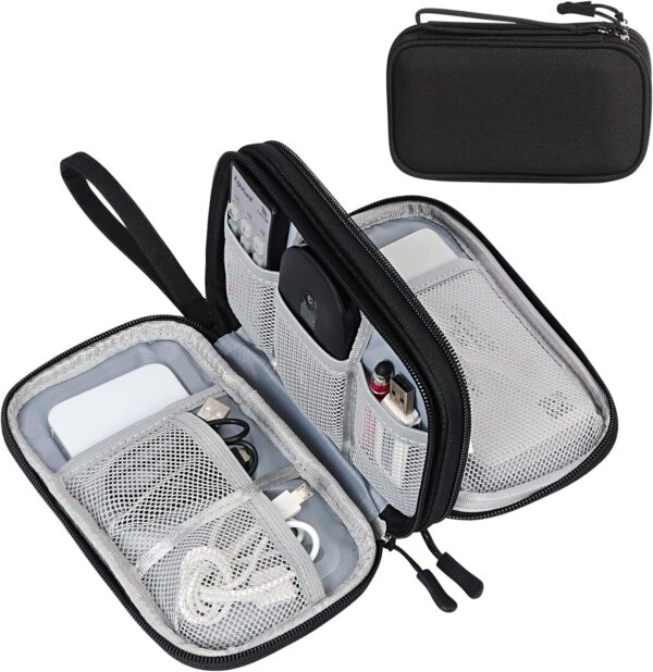 BKK Travel Organizer Pouch for Men | Gadget Organizer Bag with Cable Organiser, Charger Pouch, Tech Accessories Storage, Power Bank Case, Mobile Accessories & Travel Essentials Organizer