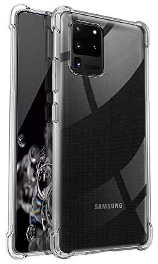 BOXXO Flexible Back Cover for Samsung Galaxy S20 Ultra 5G BOXXO Flexible Back Cover for Samsung Galaxy S20 Ultra 5G | Back Cover Transparent Clear Shockproof Case Four Corner Protection | Slim Protective Mobile Phone Cover for Samsung S20 Ultra 5G