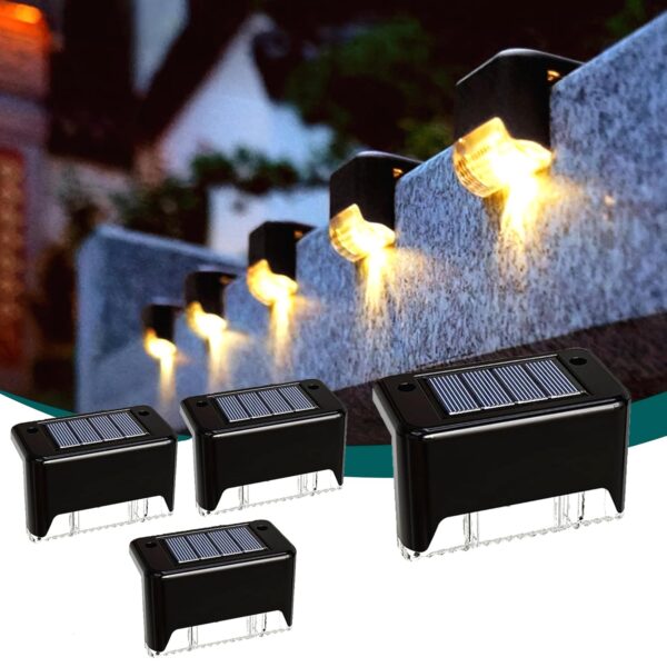 BRITSPEAR Solar Light Outdoor Garden Waterproof Stair Deck Pool Patio BRITSPEAR Solar Light Outdoor Garden Waterproof Stair Deck Pool Patio Fence Gate Yard Floor Step Railing Window Balcony Terrace (4, Standard)