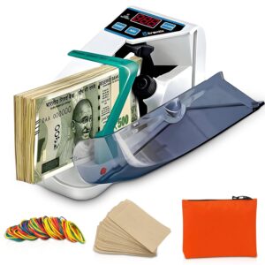 BRONTIX P-100 Money Counting Machine Mini | LED Display Note BRONTIX P-100 Money Counting Machine Mini | LED Display Note Counting Machine Cash Counter Machine Mini with UV/WM Detection, Auto Shut-Off Currency Counting Machine for Home (Portable Bundle)