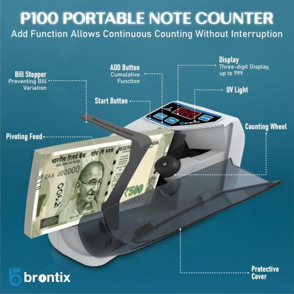 BRONTIX-P-100-Money-Counting-Machine-Mini-LED-Display-Note-Counting-Machine-Cash-Counter-Machine-Mini-with-UVWM-Detection-Auto-Shut-Off-Currency-Counting-Machine-for-Home-Portable-Bundle.jpg BRONTIX P-100 Money Counting Machine Mini | LED Display Note Counting Machine Cash Counter Machine Mini with UV/WM Detection, Auto Shut-Off Currency Counting Machine for Home (Portable Bundle)
