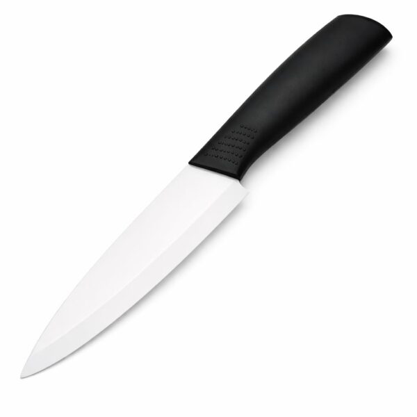 Bagonias Ceramic Chef Knife - Ultra Sharp Professional Ceramic Kitchen Knife - Ideal for Home and Restaurant Use - Best for Vegetables and Fruits - 24cm Total Length, 13cm Blade - Black/White Handle