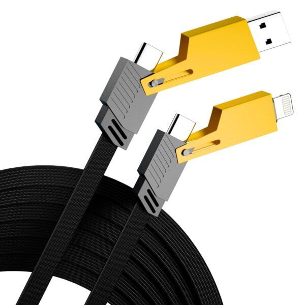 Basesailor 120W 4 In 1 Multi Function Braided Fast Charging Basesailor 120W 4 In 1 Multi Function Braided Fast Charging Cable With Lightning To USB-C,Type C-C,Ligthning To USB,Military Grade Durability,Compatible For iPhone,Samsung,Oneplus Series & More,1M