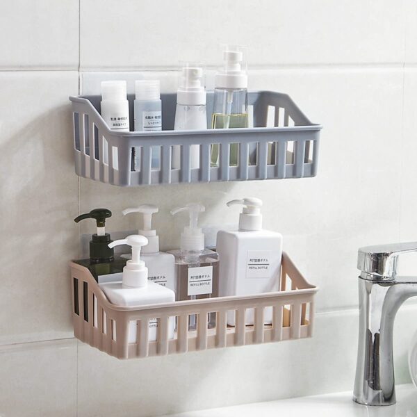 Bathroom Accessories, Bathroom Rack, Bathroom Shelf Organizer, Wall Mounted Shelf, Bathroom Accessories, Bathroom Rack, Bathroom Shelf Organizer, Wall Mounted Shelf, Bathroom Hardware and Accessories (White, 2 Bathroom Storage Basket)