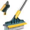 Bathroom Cleaning Brush with Wiper Upgraded Toilet Brush Bathroom Brush with Long Handle 180° Rotate Bathroom Floor Cleaning Brush Bathroom Cleaning Accessories (2 in 1)