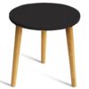 Beautiful Antique Wooden Fold-able Side Table/Plant Stand/End Table/Stool Living Room Kids Play Furniture Table Round Shape (Black)