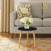 Beautiful Antique Wooden Fold-able Side Table/Plant Stand/End Table/Stool Living Room Kids Play Furniture Table Round Shape (Black)