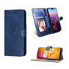 Bintage Vegan Leather Finish Wallet Stand Magnetic Case Flip Cover Compatible for Poco c85x 5g - Blue