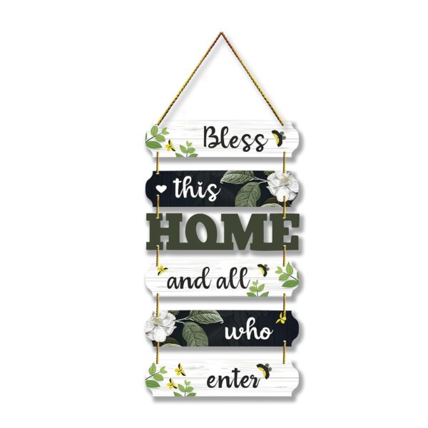 Bless This Home Wooden Hanging Wall Decor | Rustic MDF Bless This Home Wooden Hanging Wall Decor | Rustic MDF Wall Hanging Quote Sign for Living Room, Entryway & Door | Decorative Family Wall Sign Gift Item