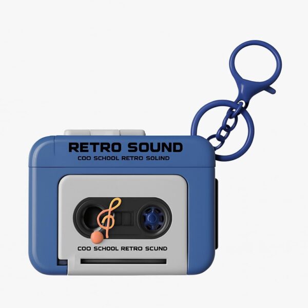 Blue Aura Keychain Retro Sound Mini Voice Recorder Style,Cute Portable Blue Aura Keychain Retro Sound Mini Voice Recorder Style,Cute Portable Audio Recording Device, Design for Bag, Car and Bike