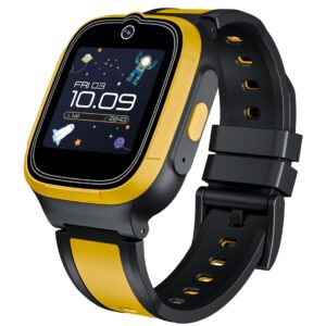 Boat Wanderer Smart, Kids Watch, 2-Way Video & Phone Call, GPS Tracker, Emergency SOS, Geo Fencing, 4G Sim Compatible, Parental Controls,1.4" Display, smart Watch for Boys Girls (Sunshine Yellow)