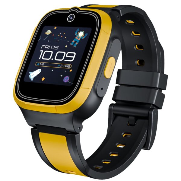 Boat Wanderer Smart, Kids Watch, 2-Way Video & Phone Call, Boat Wanderer Smart, Kids Watch, 2-Way Video & Phone Call, GPS Tracker, Emergency SOS, Geo Fencing, 4G Sim Compatible, Parental Controls,1.4" Display, smart Watch for Boys Girls (Sunshine Yellow)