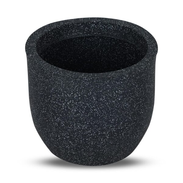 BonKaso 10 Inch Jaguar Round Plant Pots | Highly Durable BonKaso 10 Inch Jaguar Round Plant Pots | Highly Durable & Lightweight Polymer Planter for Indoor & Outdoor Use | Flower Pot (Gamla/Gamale) for Home, Office, Garden, Living Room & Balcony (Dark Grey)