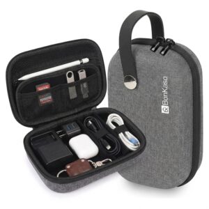 BonKaso EVA Organiser Portable Pouch for Electronic Accessories USB Cables, Power Bank, Battery, Hard Drive, SD Memory Card, Earphones, Travel Gadgets & Organiser Rugged Travel Friendly - Grey