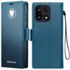 Bracevor Deluxe Leather Flip Cover case for Oneplus 15 : Blue | Full Camera Cover | RFID Blocking Wallet Pockets | 360 Degree Protection