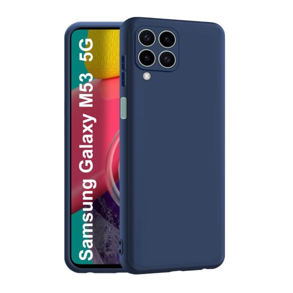 CEDO Back Cover for Samsung Galaxy M53 (5G) | Camera CEDO Back Cover for Samsung Galaxy M53 (5G) | Camera Bump Protection & Inner Velvet Fabric Lining | Ultra Slim Matte Soft Rubberised Case Cover (Blue)